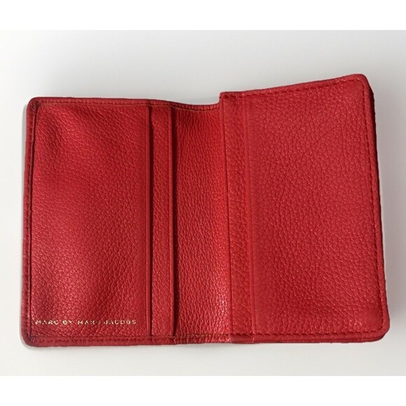 Marc Jacobs Leather Wallet Standard Supply Workwear Apple Red - Picture 4 of 5
